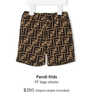 Fendi baby boy shorts